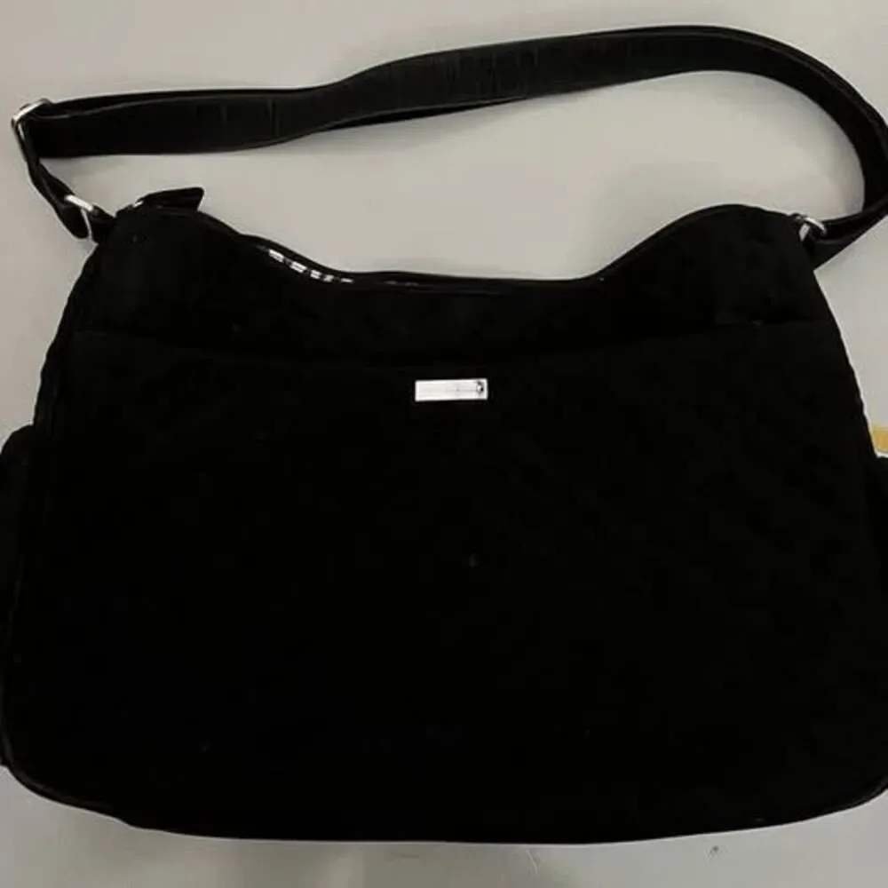 Vera Bradley Black Diaper Bag With Zebra Striped Lining